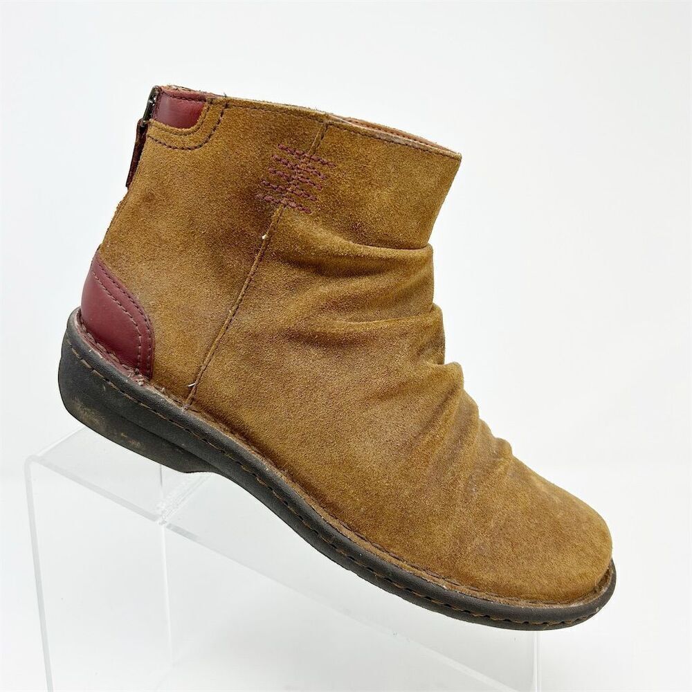 Clarks Artisan Avington Swan Ankle Boots Brown Leather Size 7 Back Zipper